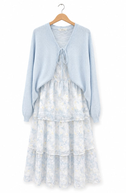 Dress with Kint Cardigan