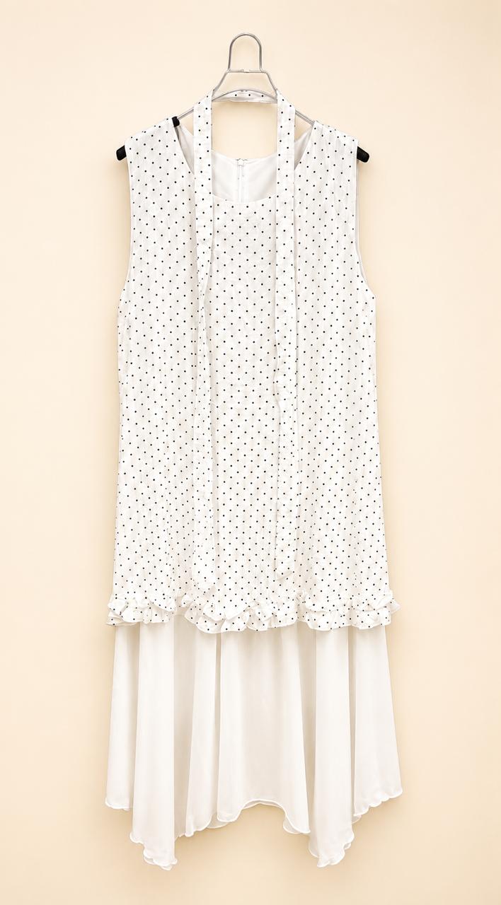 Polka Chiffon Ruffle Dress
