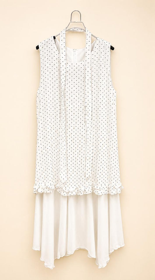 Polka Chiffon Ruffle Dress