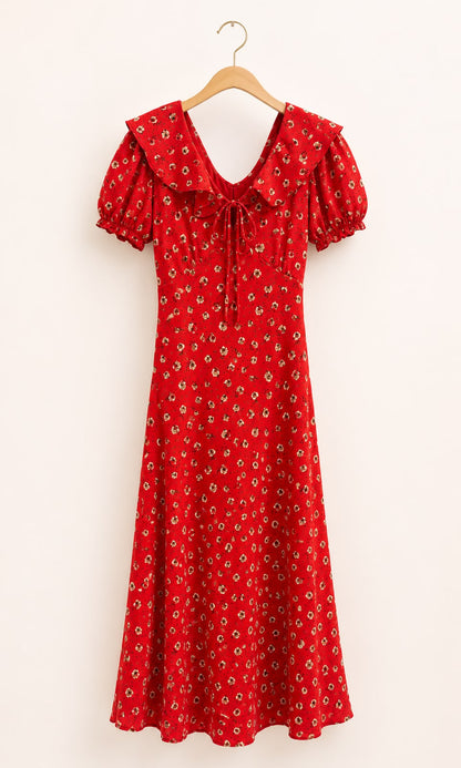 Bloom Ruffle Midi Dress