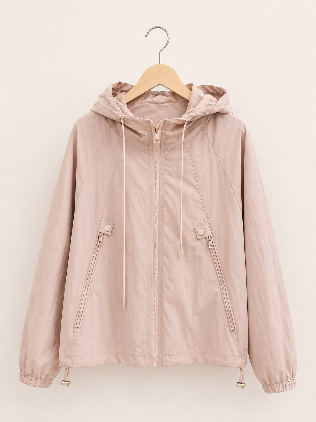 Blush Breeze Hooded Windbreaker