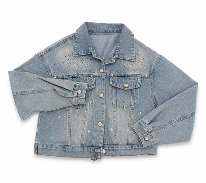 Light Wash Embellished Denim Jacket