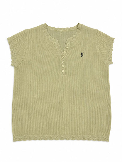 Ribbed Henley Top