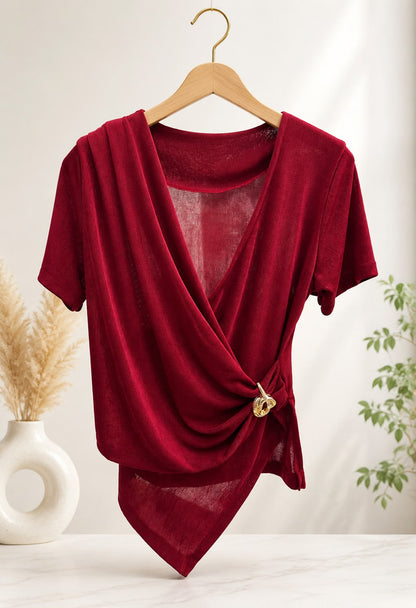 Elegance Wrap Knit Top