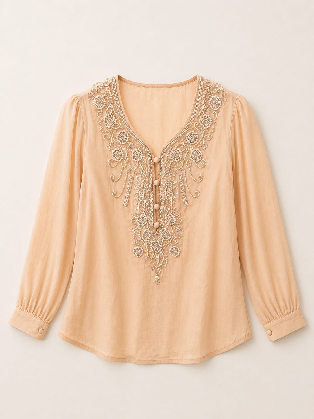 Ivory Bloom Embroidered Blouse