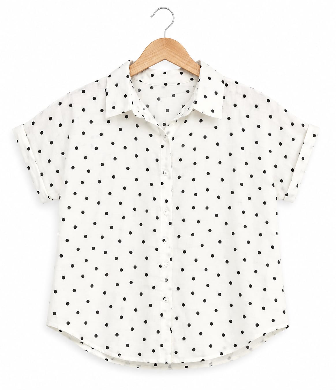 Classic Polka Dot Button -Up Shirt