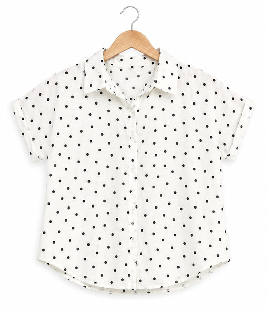 Classic Polka Dot Button -Up Shirt
