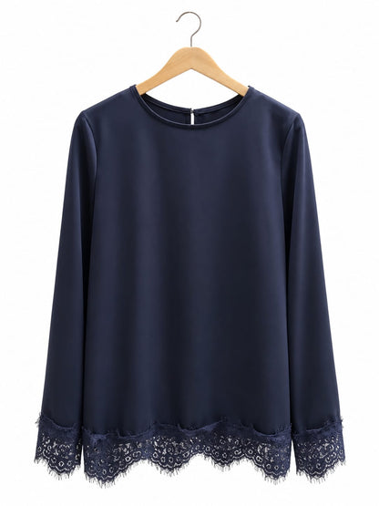 Velvet Lace Hem Top