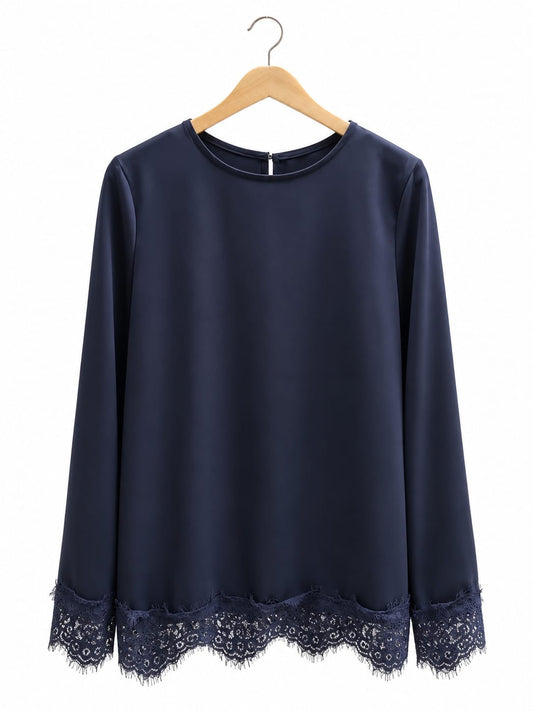 Velvet Lace Hem Top