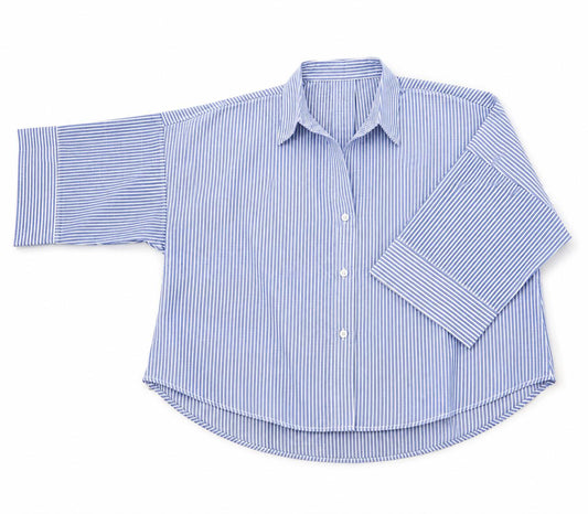 Blue Pinstripe Button -Up Shirt