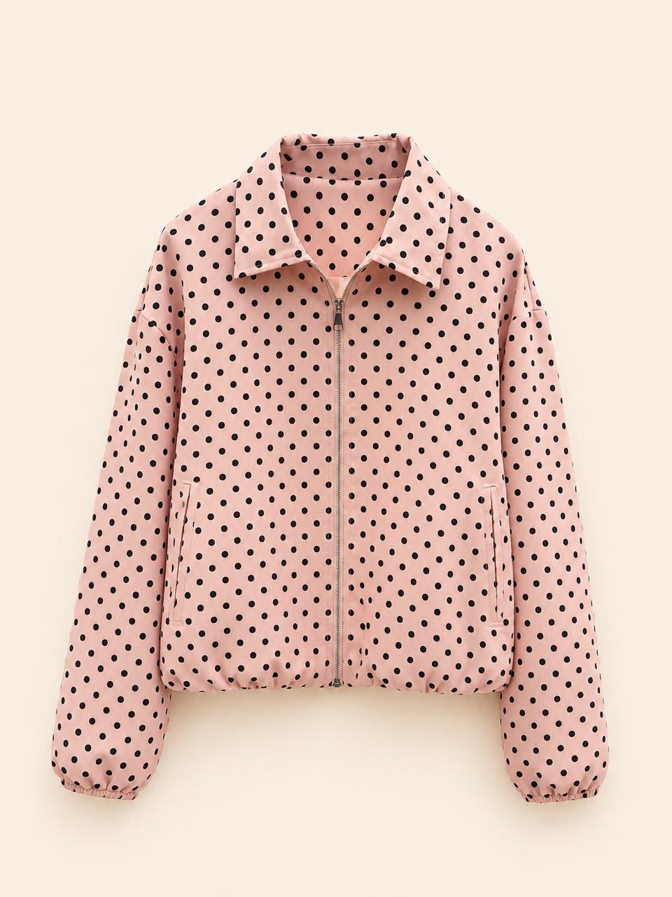Polka Dot Zip Jacket