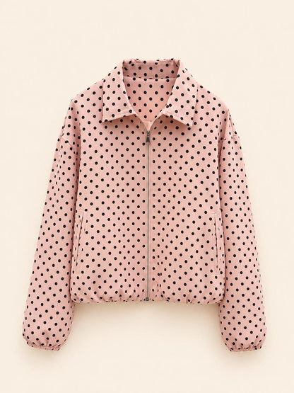 Polka Dot Zip Jacket