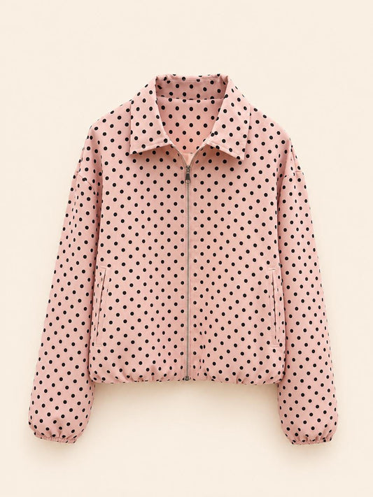 Polka Dot Zip Jacket