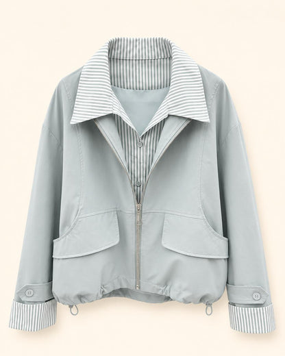 Striped Collar Utility Jacket
