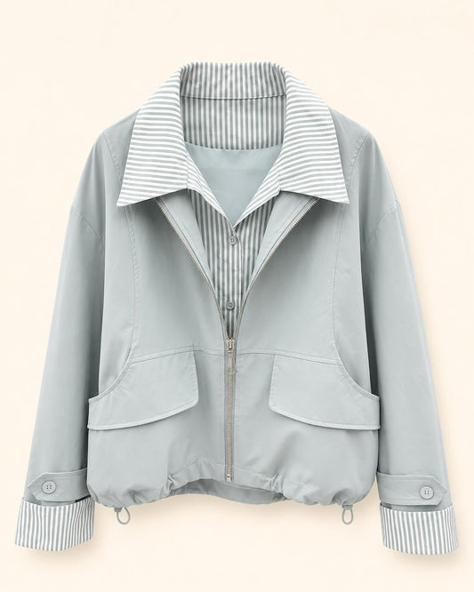 Striped Collar Utility Jacket