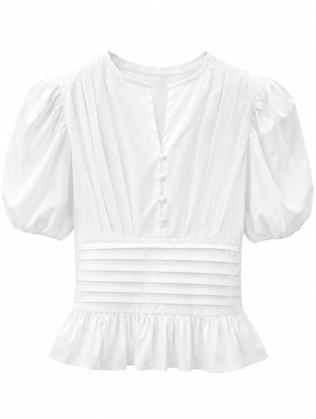 Pleated Peplum Blouse