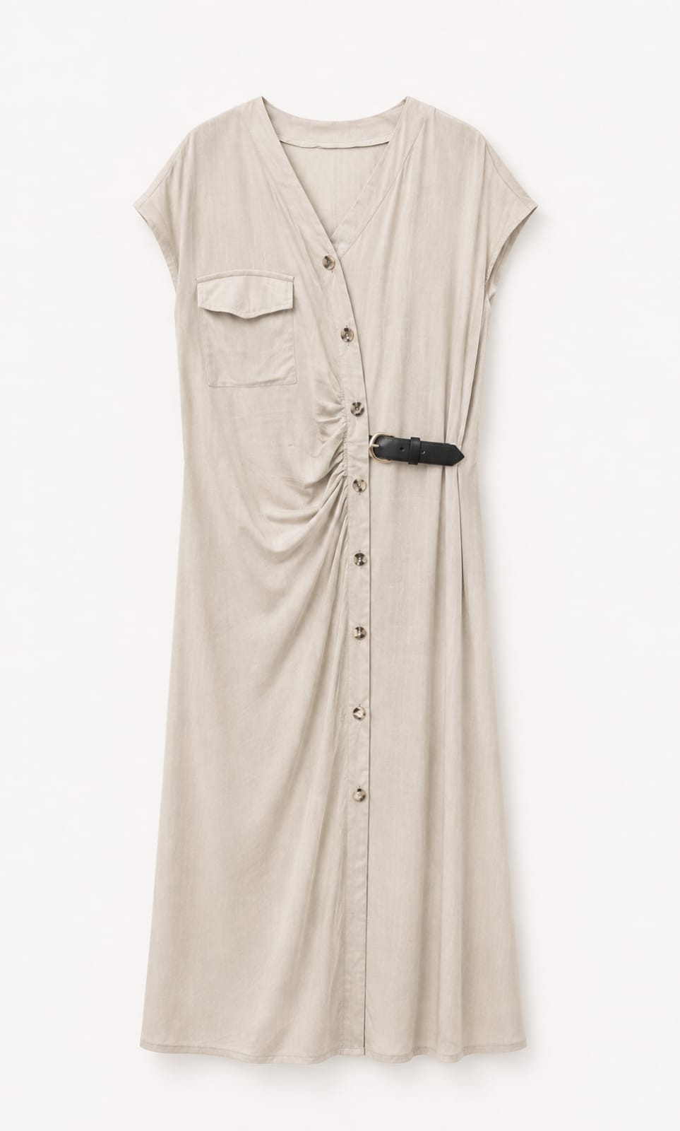 Ivory Ruched Dress
