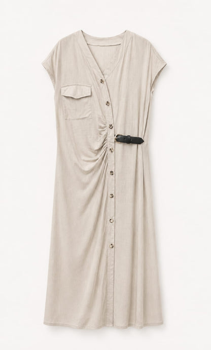 Ivory Ruched Dress