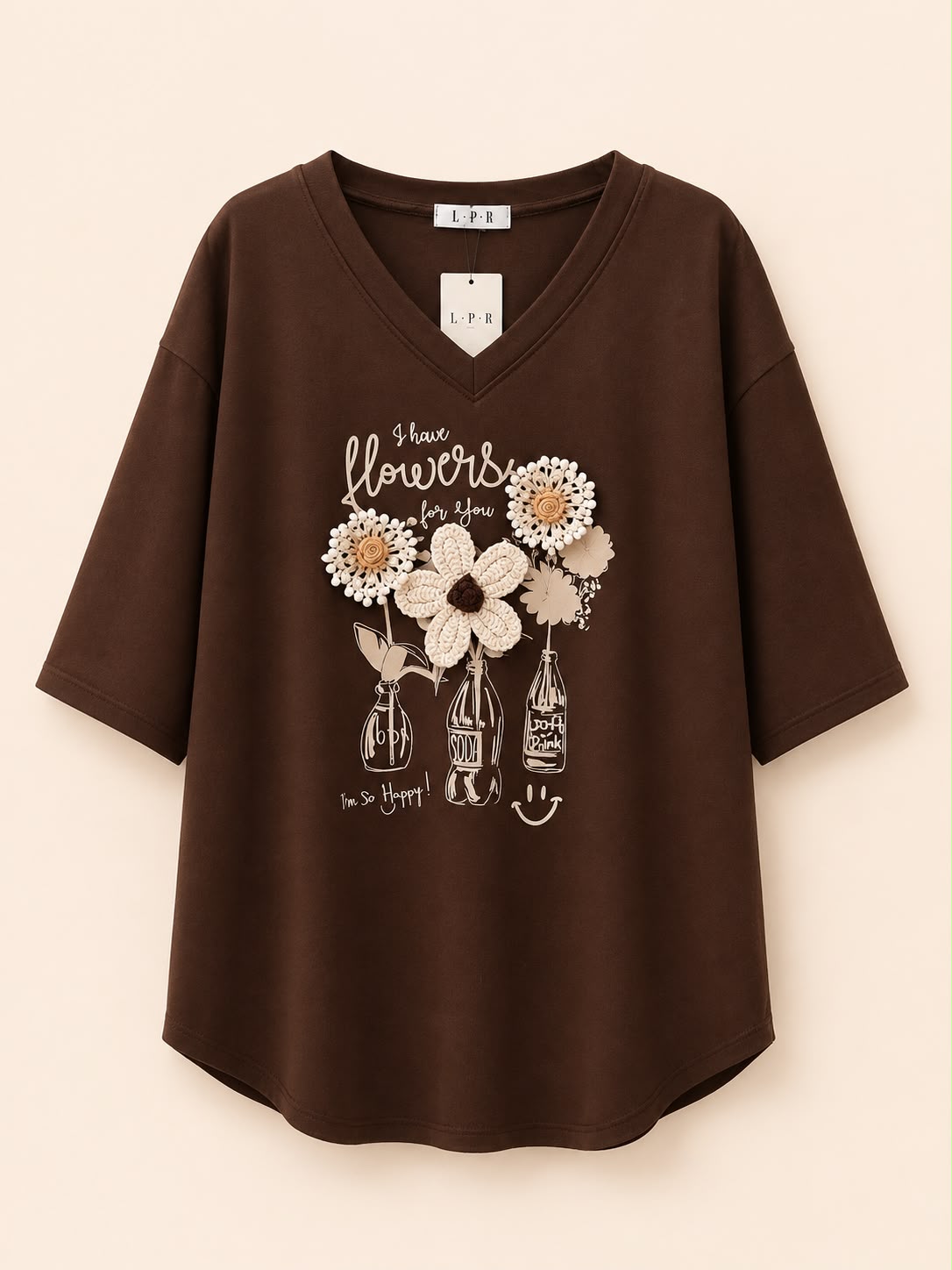 Floral V-Neck Graphic Top