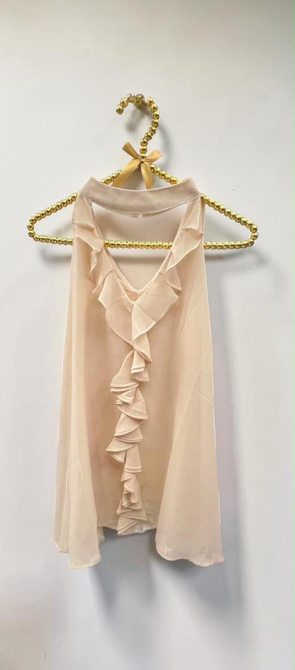 Ruffle Cascade Halter Top