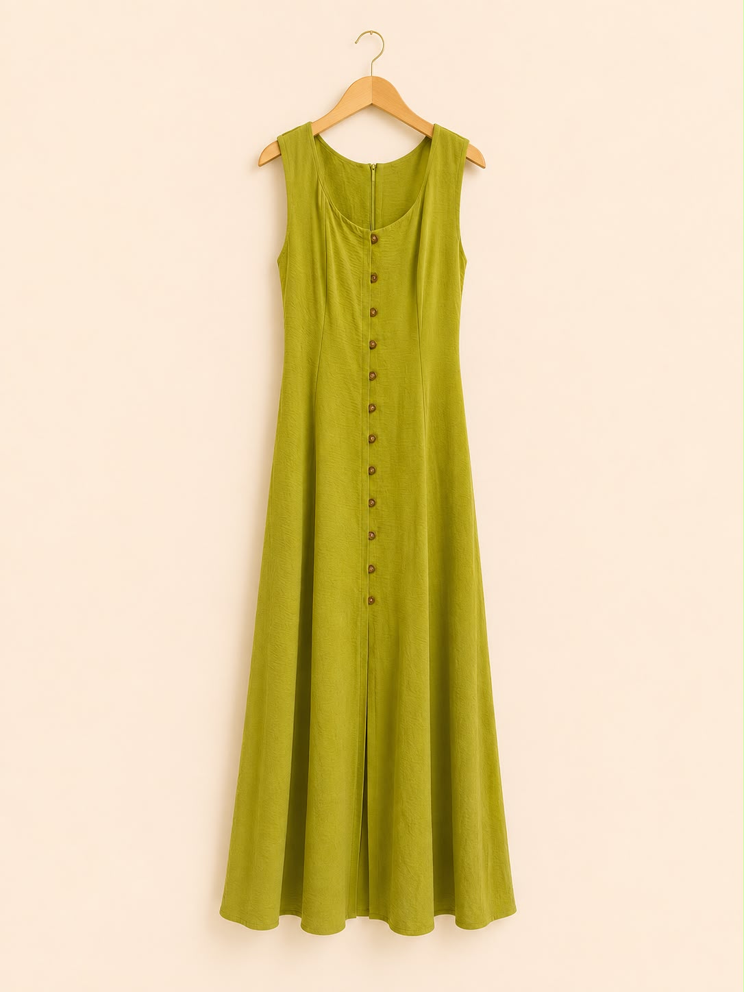 Button -Front Maxi Dress
