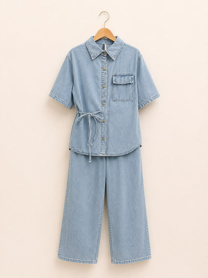 Denim Tie -Waist Co-Ord