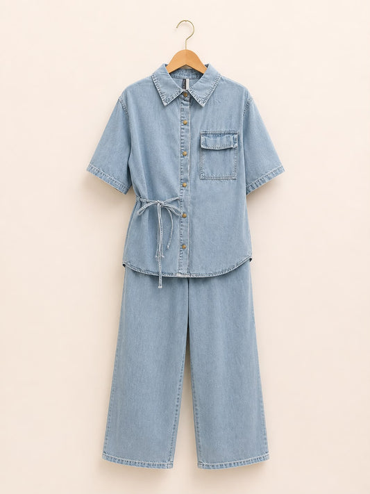 Denim Tie -Waist Co-Ord