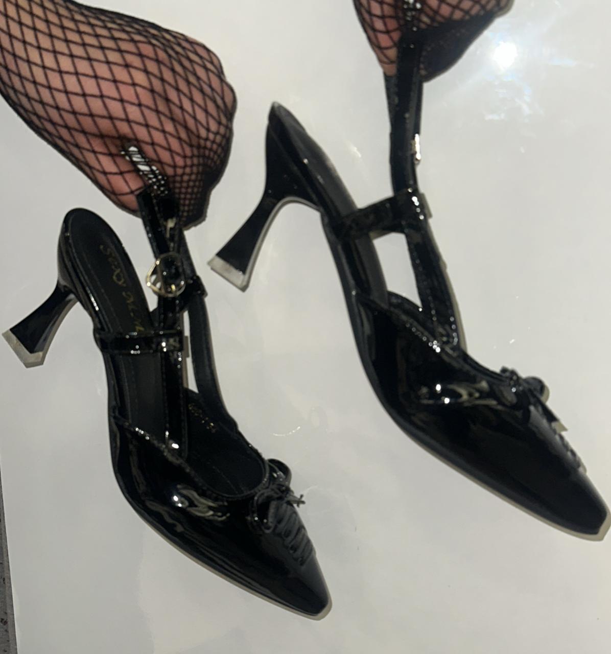 T-strap Slingback heels