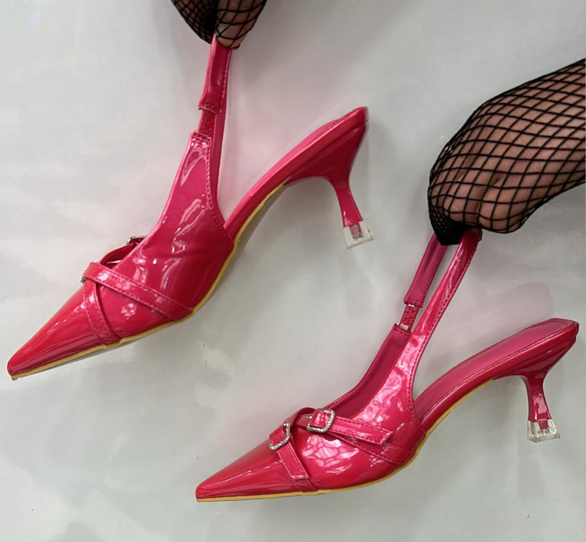 Pointed Toe Slingback Kitten Heels