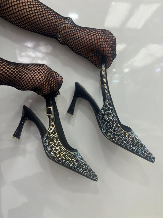Sparkly Rhinestone Slingback Pumps