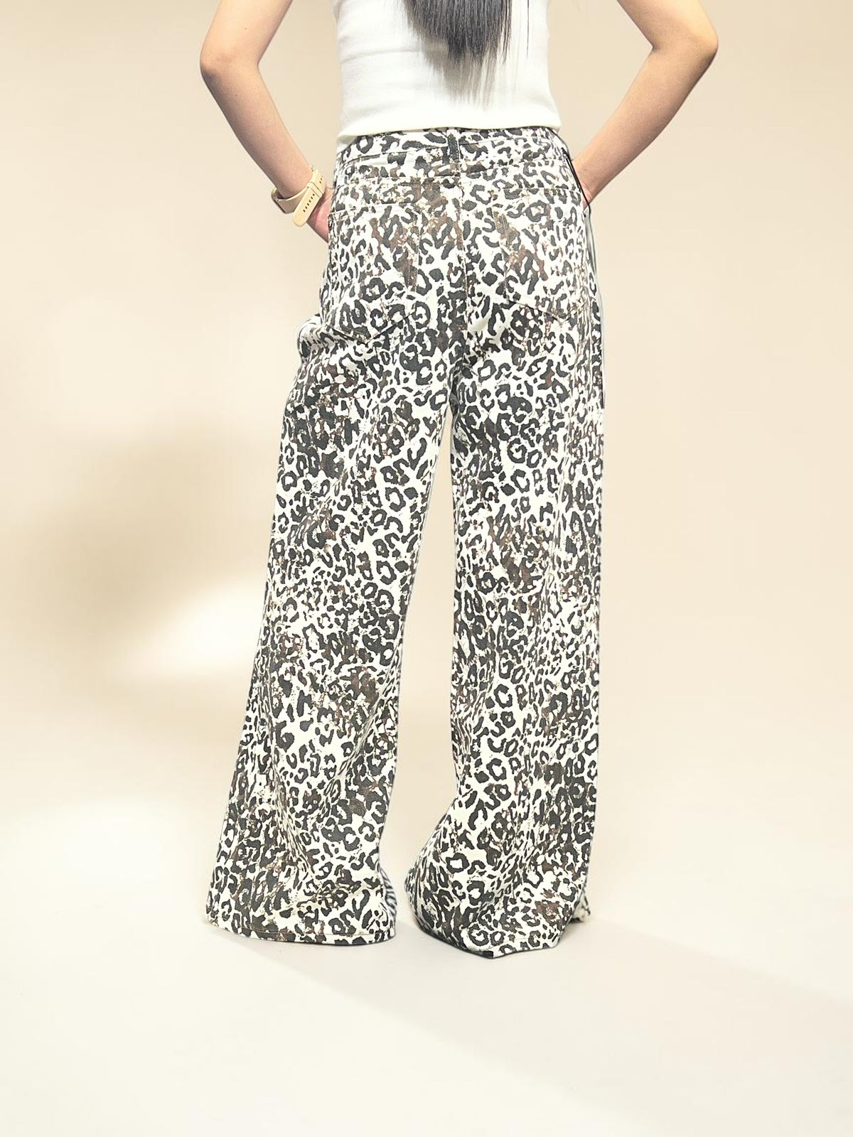 Leopard Print Wide-leg Pants