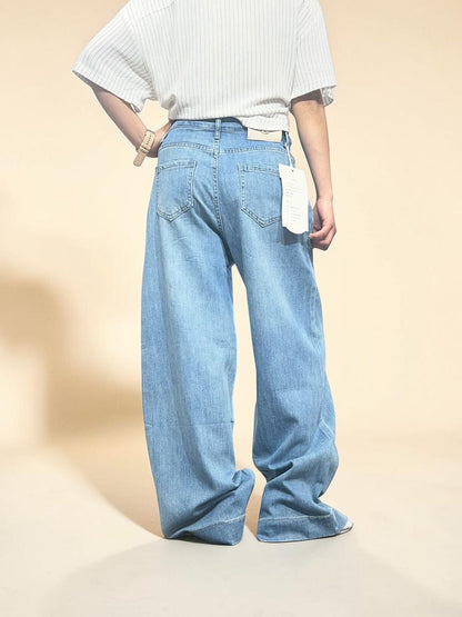 Light-wash Ultra Baggy Wide-Leg Jeans