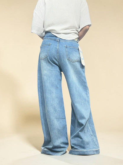 Light-wash Palazzo Baggy Jeans