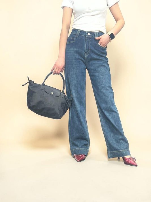 Vintage wash Straight wide Jeans