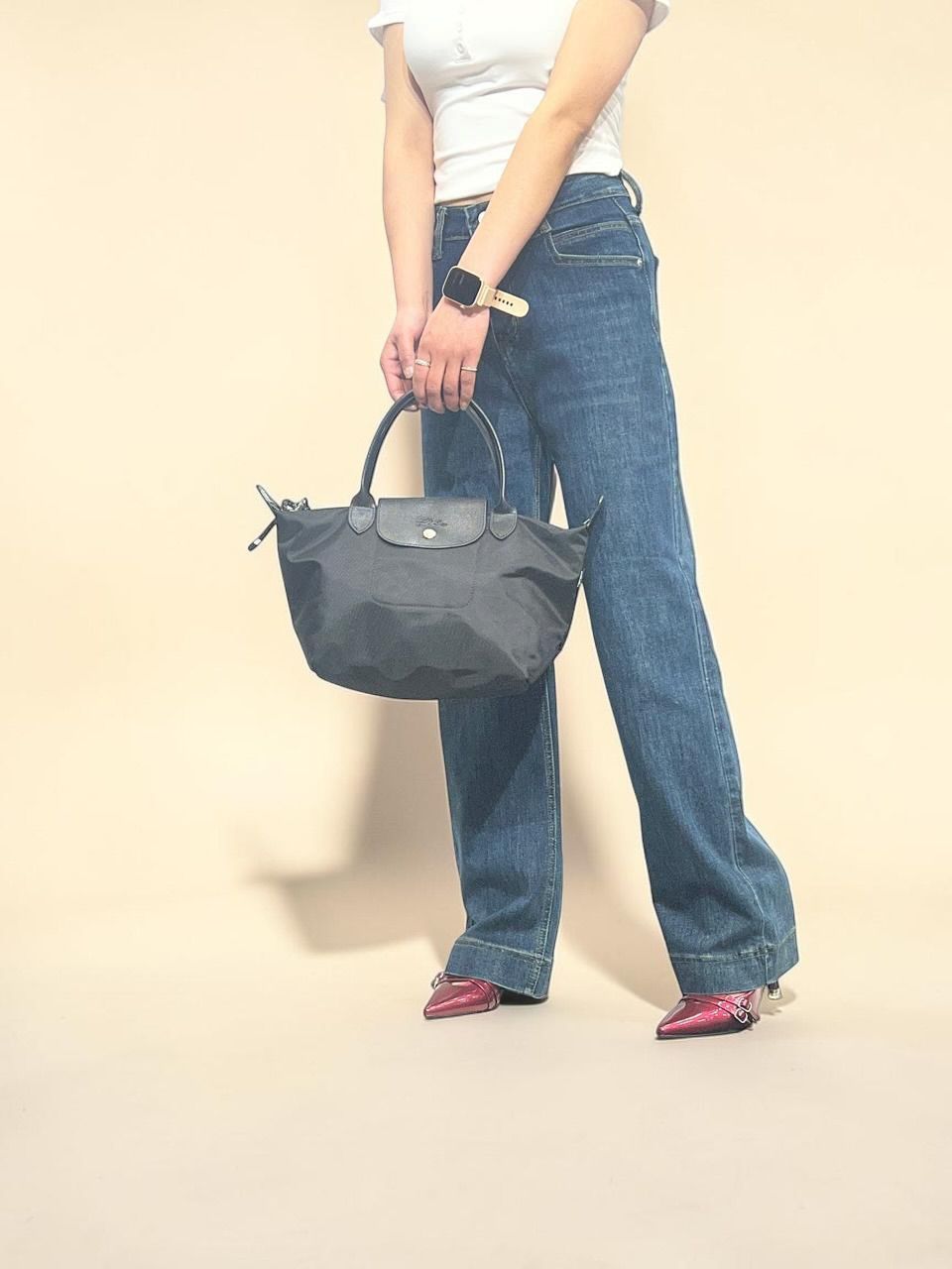 Vintage wash Straight wide Jeans