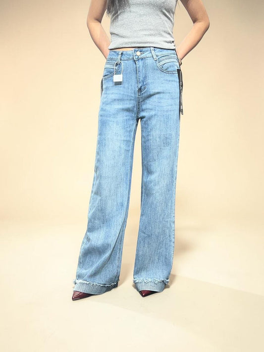 Light-wash Wide Jeans