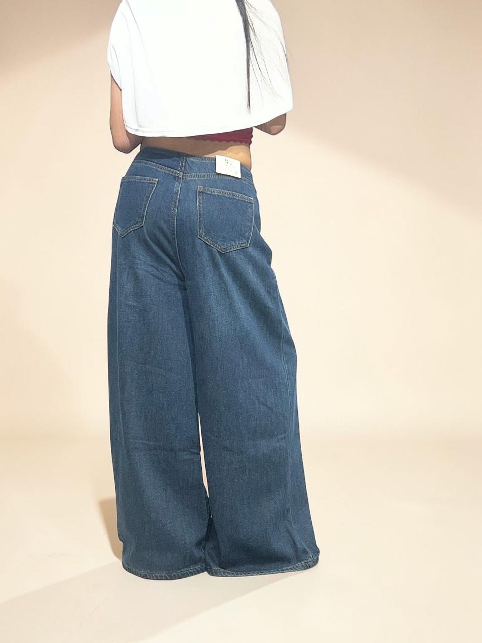Dark-wash Baggy Wide-leg Jeans