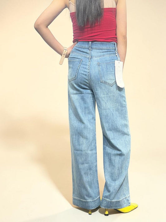 High-waisted Wide Leg Cropped Jeans