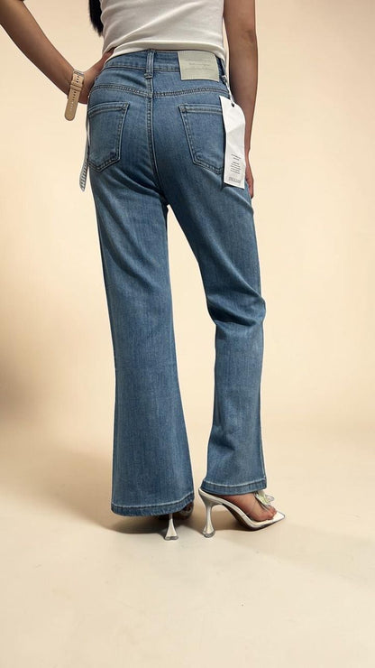 High-Rise Rhinestone Flare Jeans