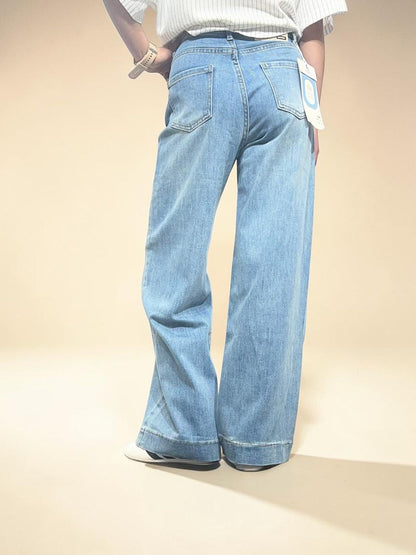 Light-blue faded-wash Relaxed Fit Wide Straight Jeans