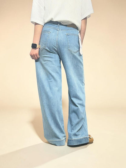 Relaxed Straight Wide-leg Jeans