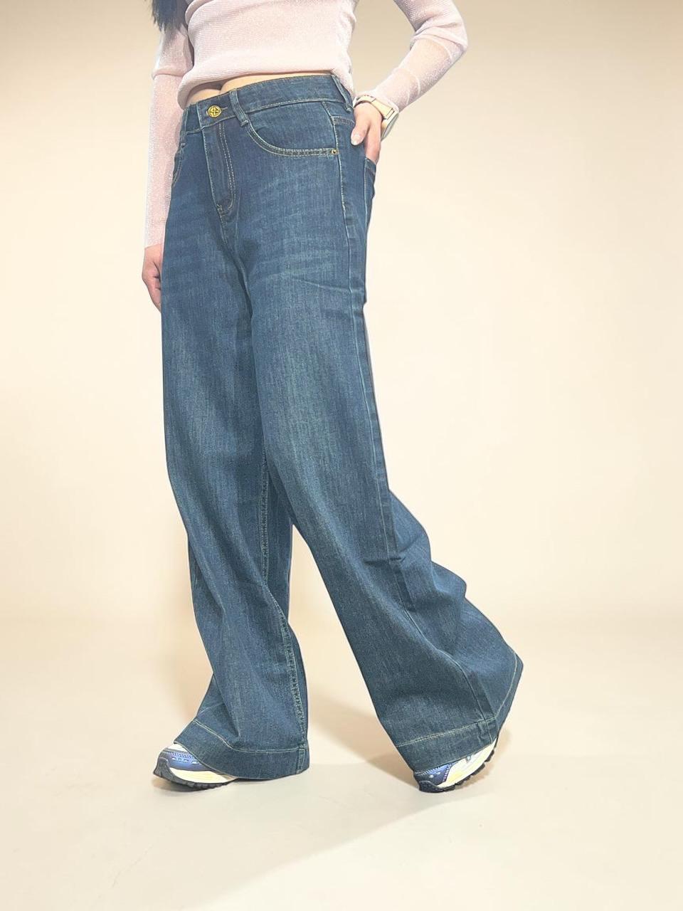 Dark-wash Wide Baggy Jeans