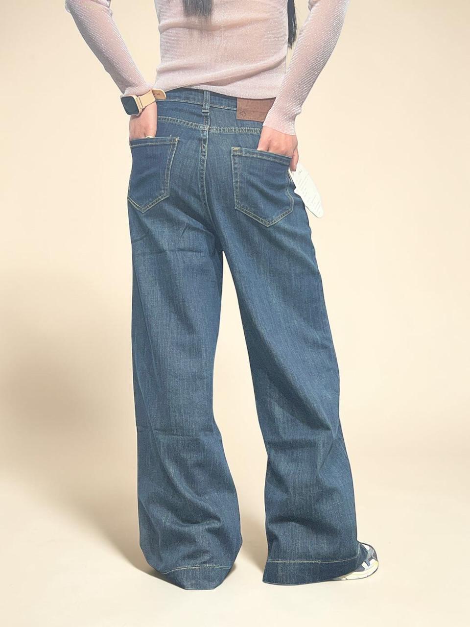 Dark-wash Wide Baggy Jeans