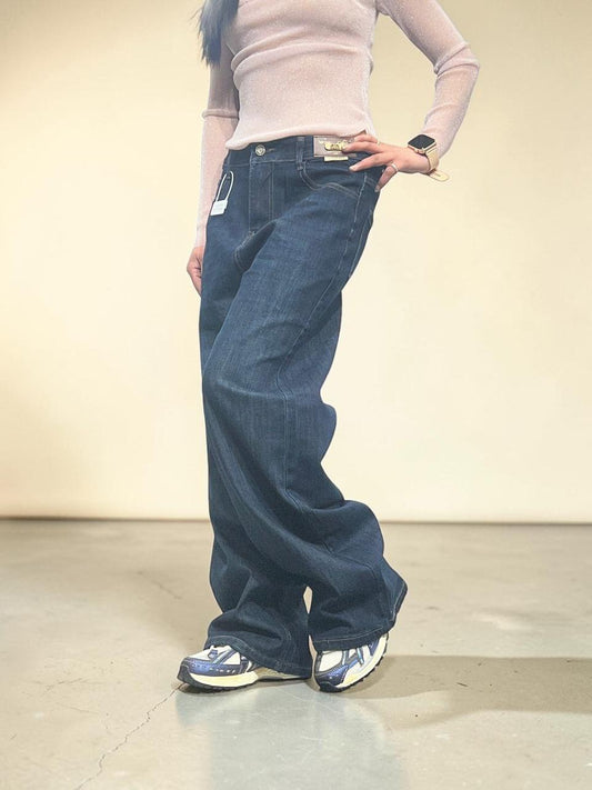 Dark-wash Wide Baggy Jeans