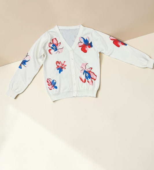 Watercolor Floral Cardigan