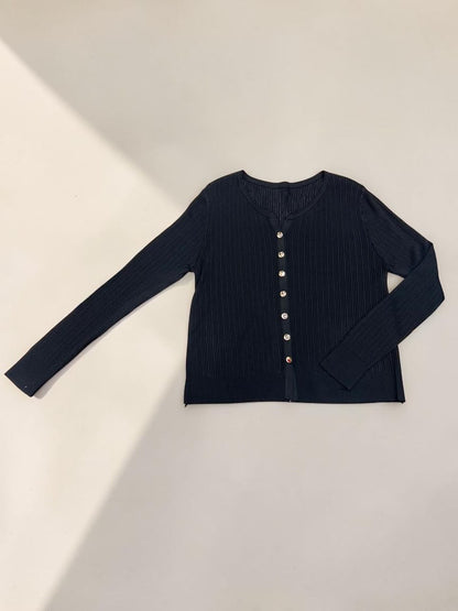 Women's Ribbed Knit Button Cardigan