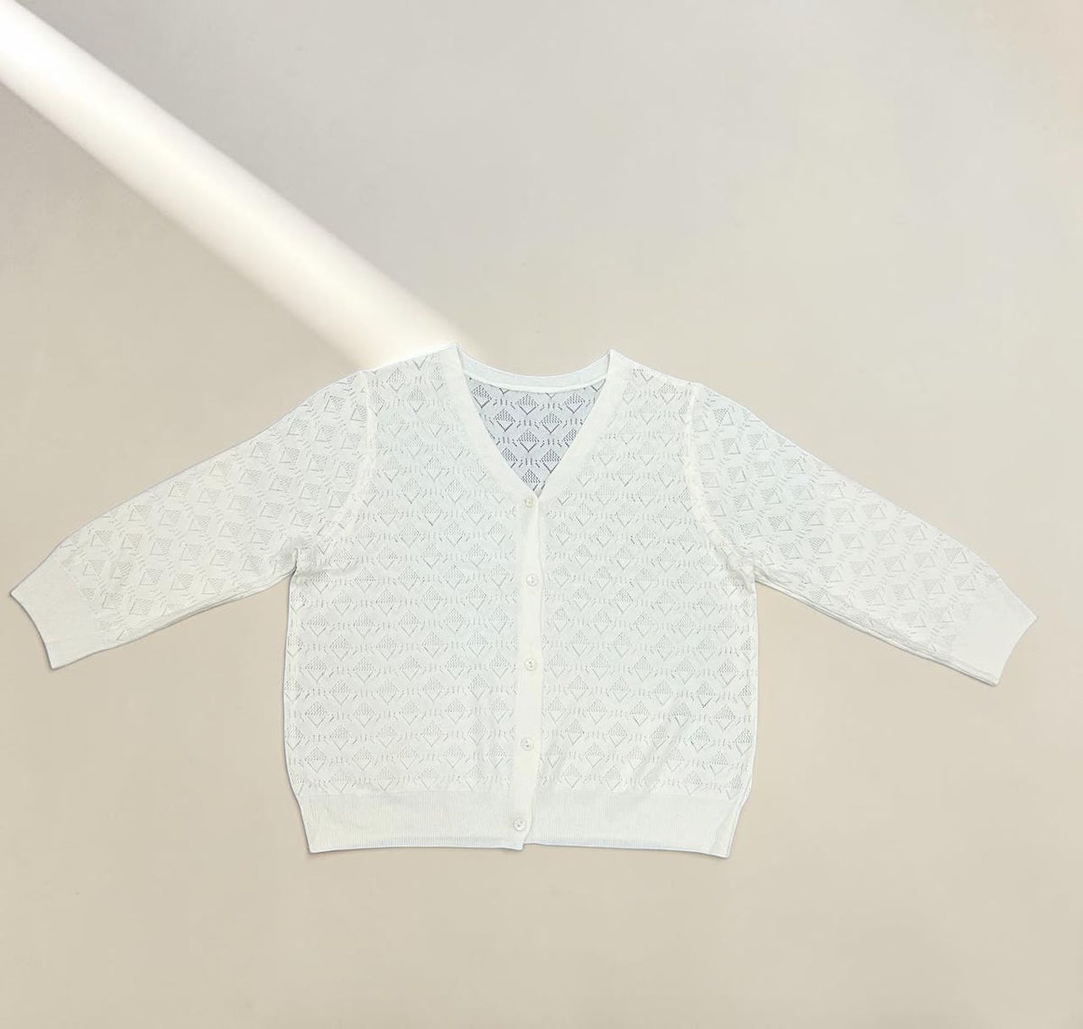 Pointelle V-Neck Cardigan
