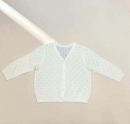 Pointelle V-Neck Cardigan