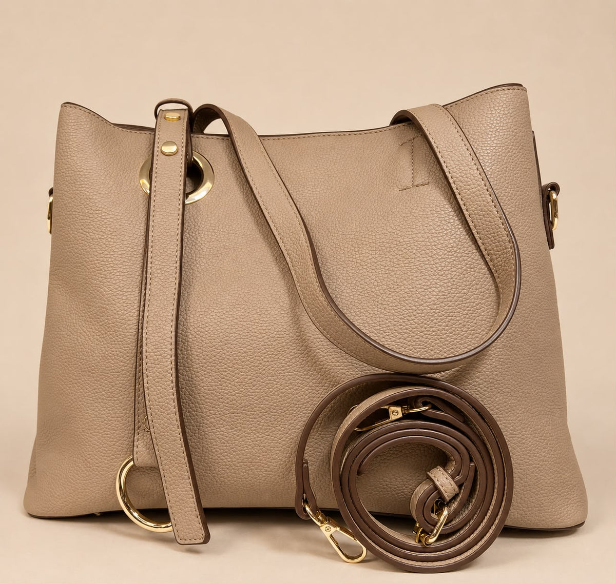 Classic Pebbled Leather Shoulder Tote