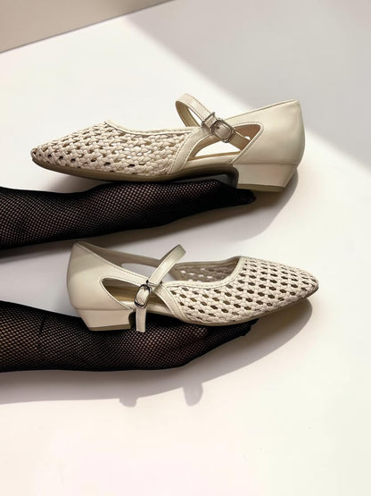 Metallic Woven Mary Jane